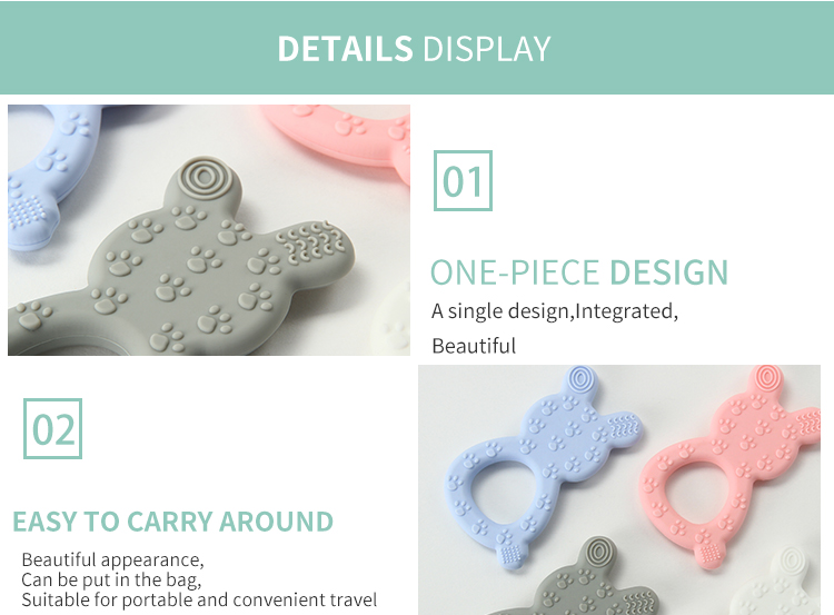 Montessori Silicone Teether Ring , Silicone Teething Toy For Children Newborn Infant