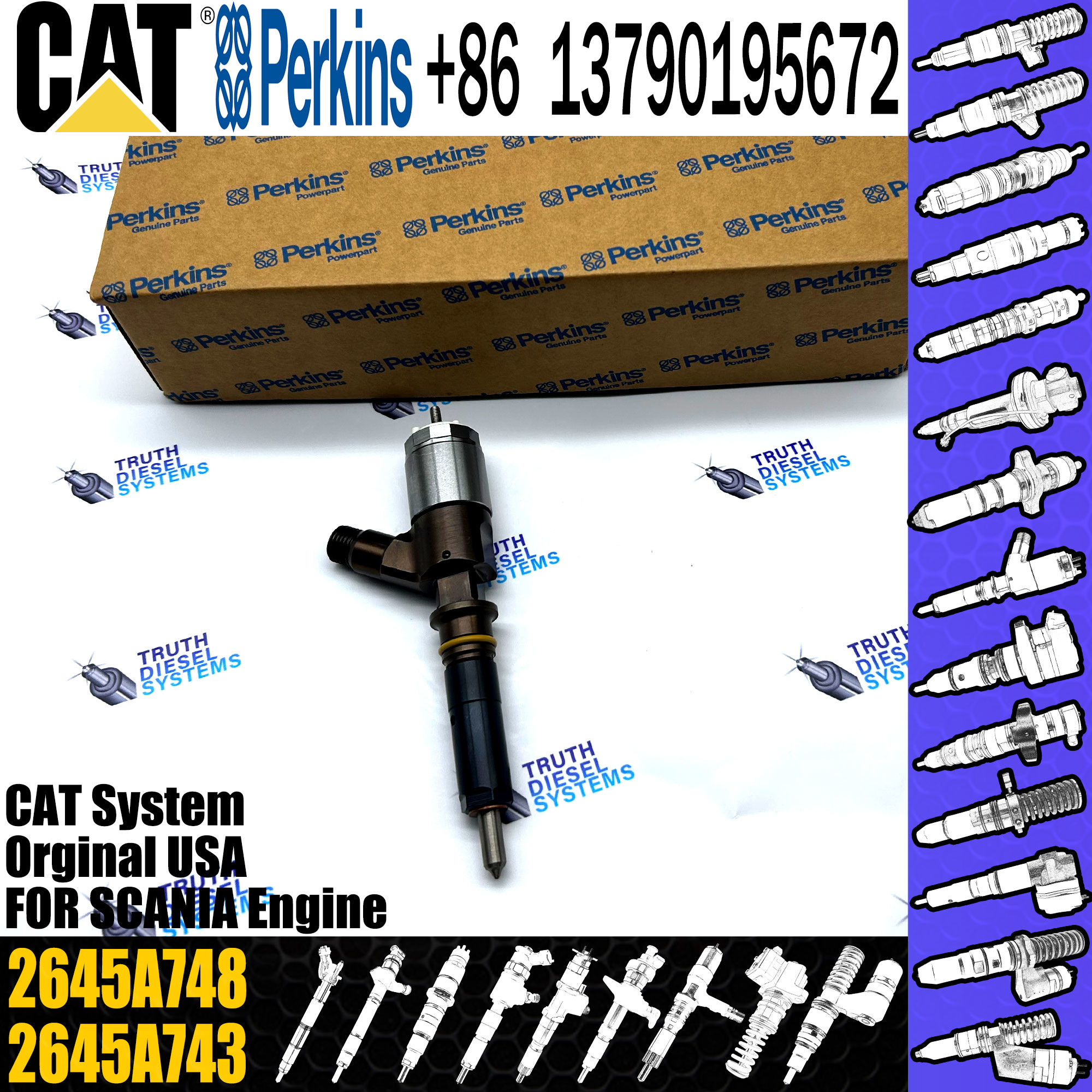 Common Rail Fuel Injector 326-4700 10R-7675 32F61-00022 32F61-00012 32F61-00013 2645A748 for C-aterpillar 320D engine
