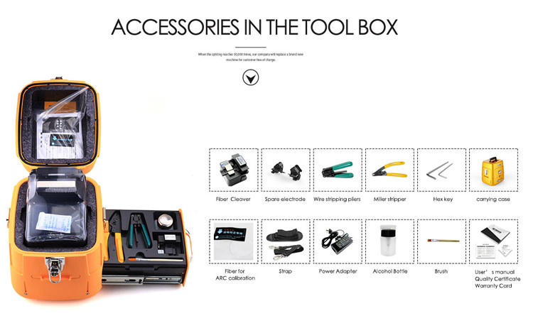 3000 arcs Optical Fiber Fusion Splicer , core alignment ai9 splicing machine