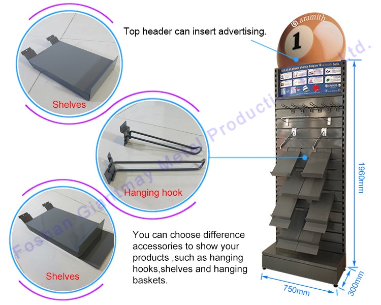 Metal Slat Wall Stand Mobile Accessories Slatwall