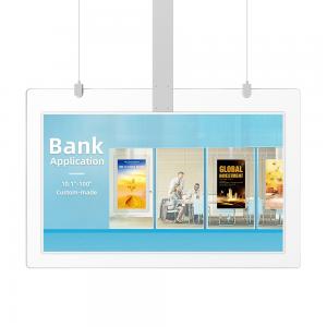 China Ceiling Mounted Double sided hanging lcd digital signage 4g wifi advertising player Kiosk Screen on sale