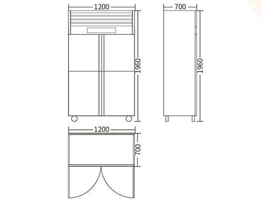 Commercial Fridge Freezer Refrigerator Stainless Steel Vertical Chiller with 4 Doors