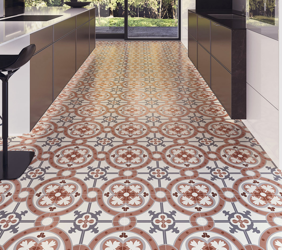 4 Styles Eco-Friendly 200x200mm Interior Wall And Floor Ceramic Rustic Tile For Restaurant And Living Room
