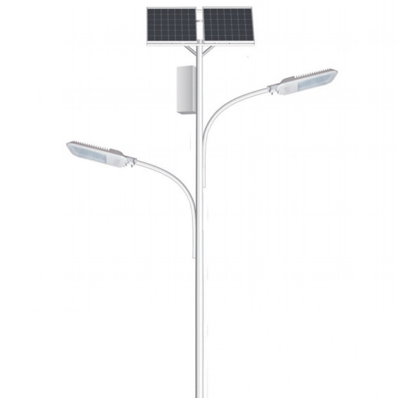 Outdoor Double Arm Solar Street Light With Lithium Ion Battery 30w 40w