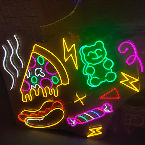 Pizza neon sign hot dog custom neon signs for snack bar food shop