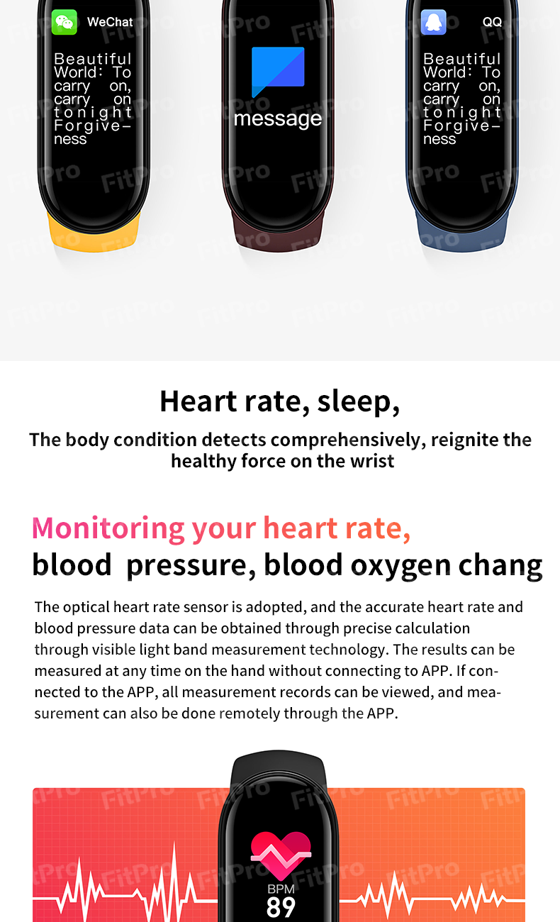 Wholesale Smartwatch Fitness Tracker Watch For Xiaomi Smartband Mi Band 6 5 Fitness Bracelet