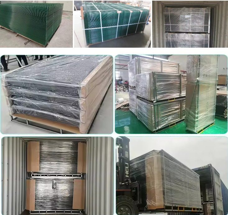 Dark Green 3D Bending Wire Mesh Fence , Garden Welded Wire Mesh Panel Fencing