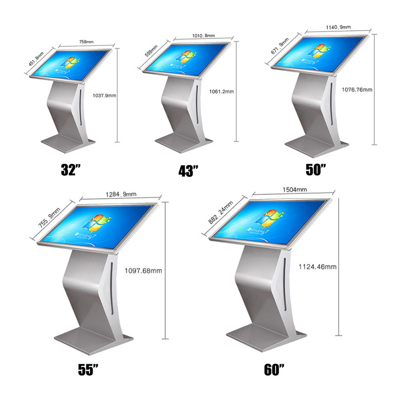 43 55 Inch Indoor Floor Standing Multi Touch Self Service Kiosk Interactive Digital Kiosk
