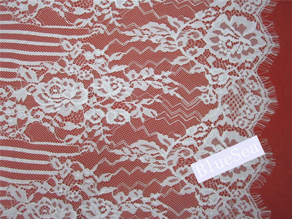 Green Environmental Protection Eyelash Lace Fabric for Wedding Dress