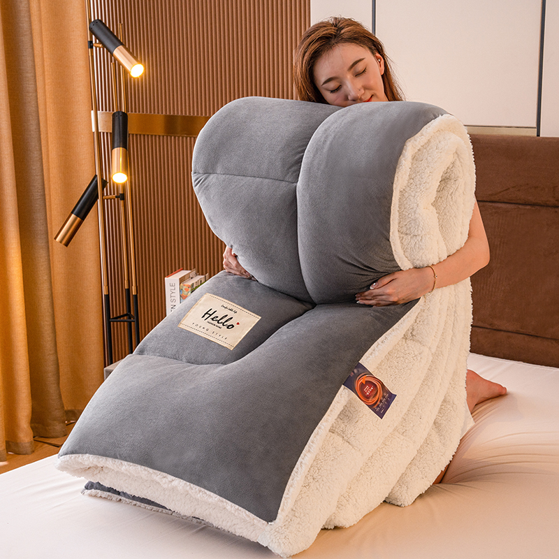 Healthy Sleep Support Quilt Elegant Comfort Softest Coziest Heavy Weight Sherpa-Backing