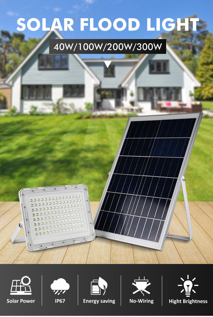 Outdoor solar flood light