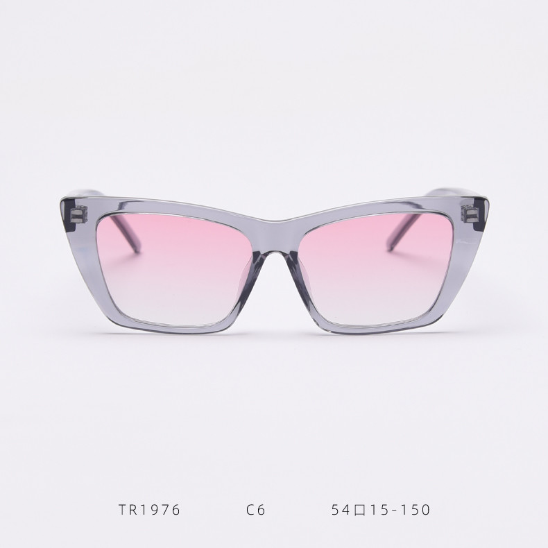 Fashion Trendy Women Sunglasses TR90 145MM Cat Eye On Round Face