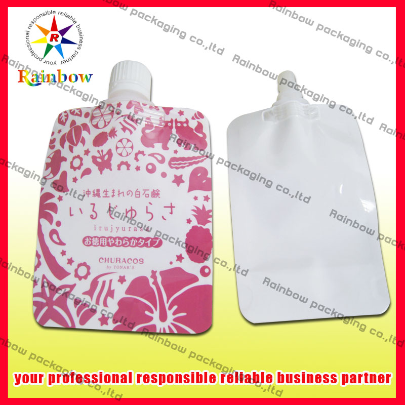 Custom Plastic Spout Pouch For Fruit Juice Packaging / Liquid Bags With Spout