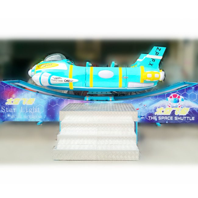 Blue color fiberglass quality space theme fly ride for indoor and outdoor playground entertainment