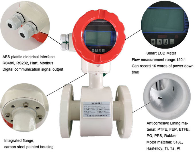 Dn80 Mud Drilling Water Electromagnetic Flow Meter With Wireless