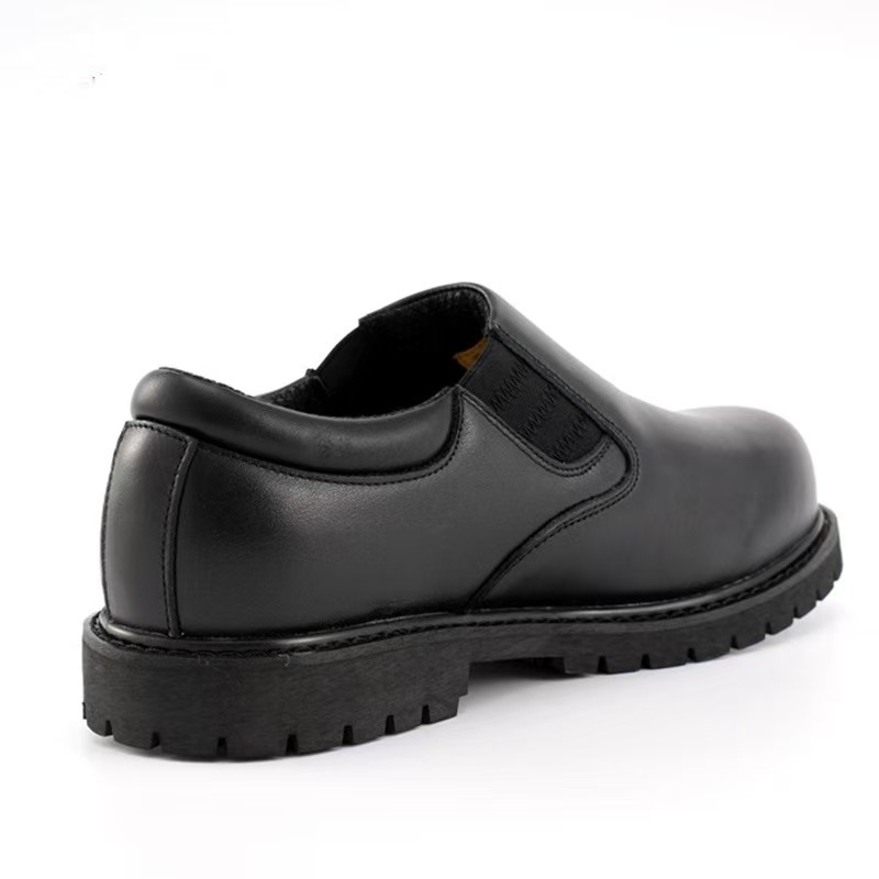 Goodyear Welted Chef Shoes Black Full Grain Leather Slip Resistant Work Shoes