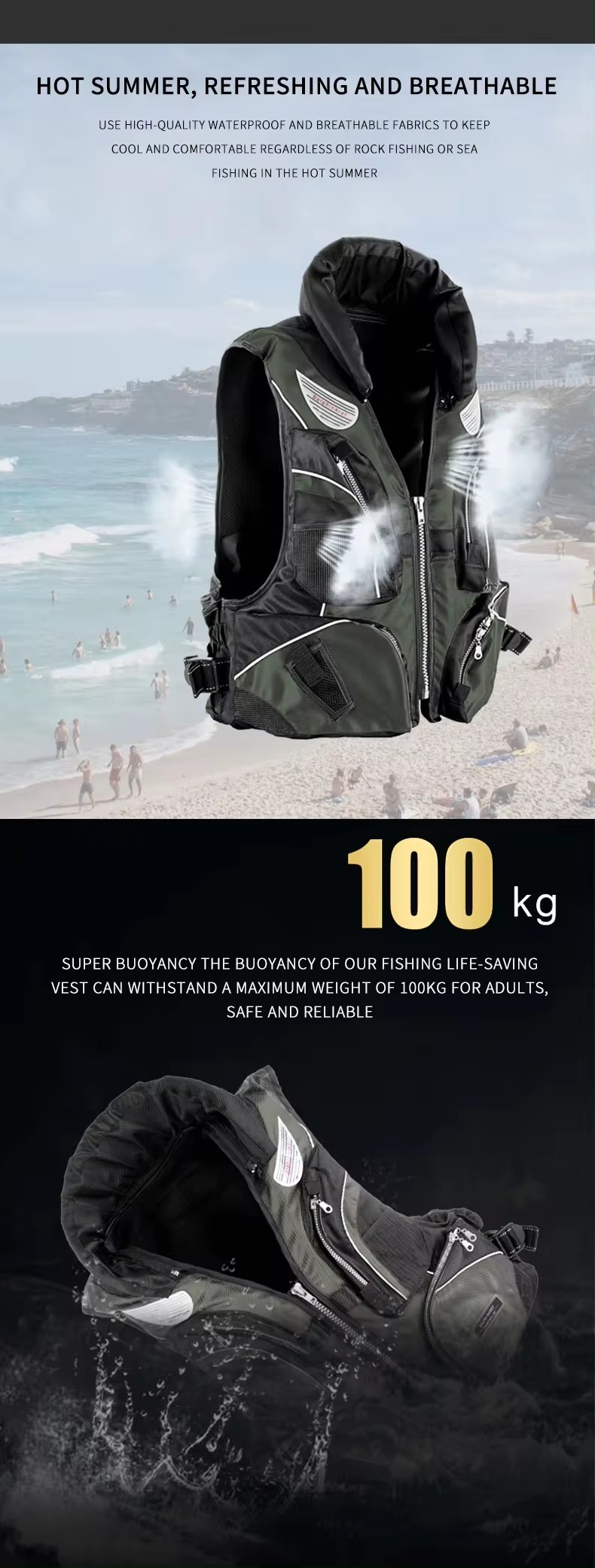 CCS Certificates Marine Lifesaving Fish Suit Portable Multi-pocket Detachable Rock Fishing Vest