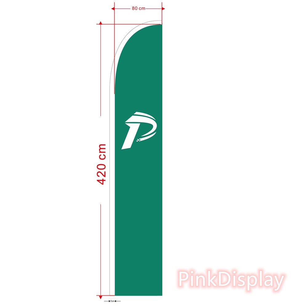 Digital CMYK 65x295cm Teardrop Advertising Flags