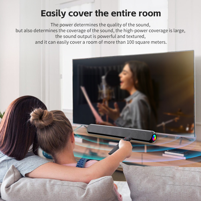 2.0CH TF Card LED TV Soundbar Television Sound Bars With 2000mA Battery