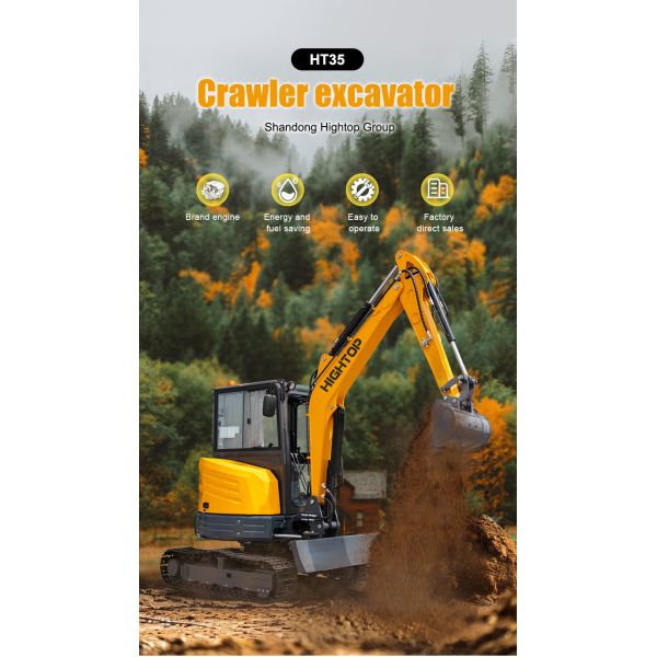 HT35 3.5ton Mini Excavator with Kubota D1703 Engine and Optimized Hydraulic System