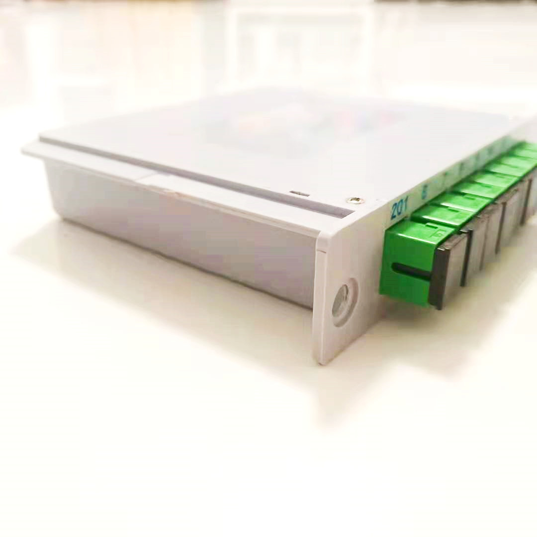 Insert Type Fiber Optic Divider with Adapter SC/APC 1*8 fiber optical Insertion type PLC splitter