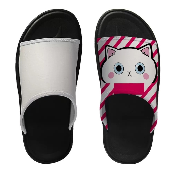 Customized Sublimation Sports Slippers With Printable Leather Upper Flip Flop Blanks For Sublimation