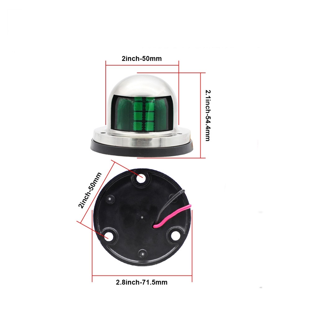 12V DC Marine Signal Light , 1.6W Stainless led boat nav lights