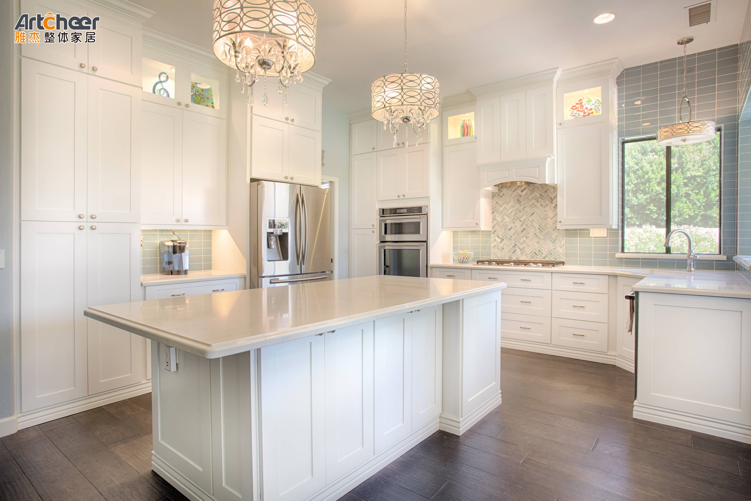 Contemporary Design Modular Kitchen Cabinets Complete Dark Colors Solid Wood Cabinet Sets
