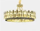 Round Modern LED Smoke Grey Crystal Chandelier E14 Electroplated Thickened Ceiling Plate