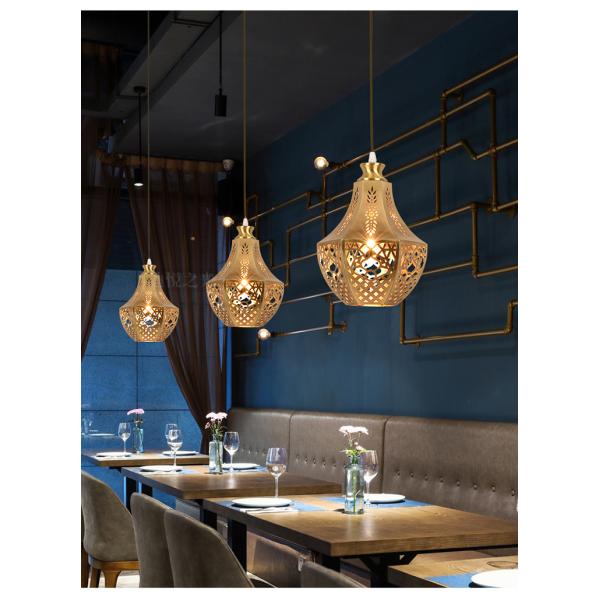 Gold Single Head Modern Copper Pendant Light Copper Glass Pendant Light With LED Light Source