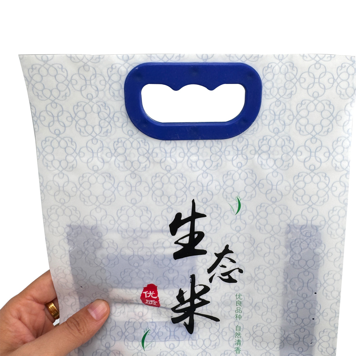 5KG 10KG Rice Packaging Pouch Flexible Plastic Laminated Nylon With Handle