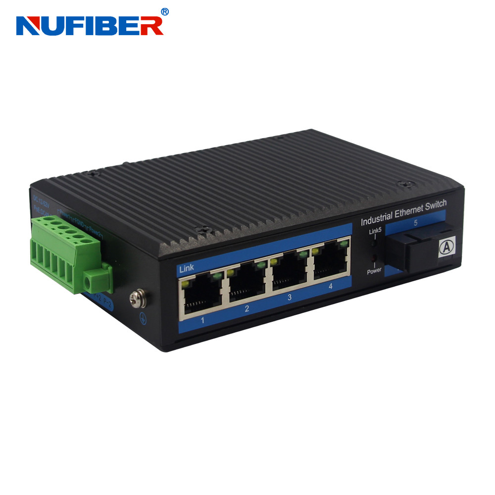 NuFiber NF514G-SC20A/B Unmanaged Industrial Switch with 4 Port 10/100/1000M RJ45 1 Port 1000Mbps SC Fiber