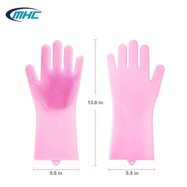 Quality Kitchen Silicone Dishwashing Gloves Reusable Heat Resistant Customized for sale