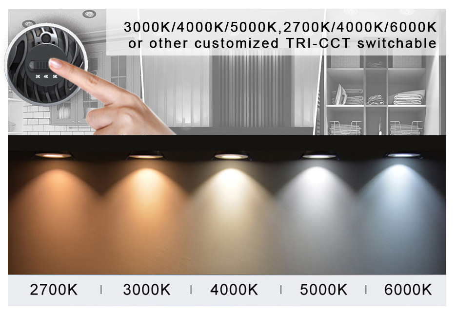 MR16 Module - 12W COB LED, Tri-CCT Adjustable (3000K/4000K/5000K, 2700K/4000K/6000K, Or Customizable)