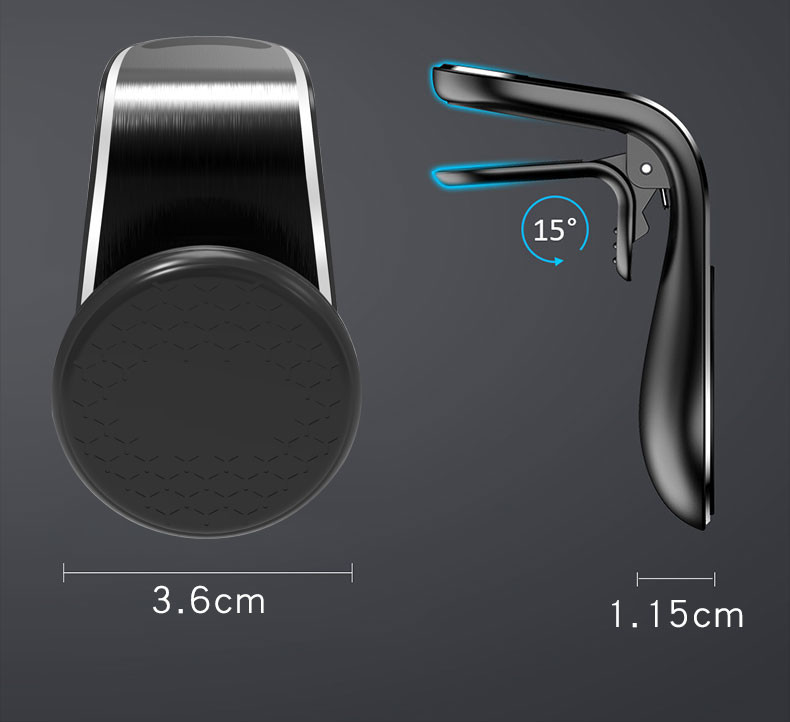 360 Degree Rotation Anti-Slip Phone Strong Universal Magnetic Vent Clip Mount Non-Sticky for Safe GPS