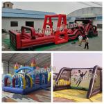 Colorful 14 * 10m Inflatable Sports Games With Slide And Climbing For Park