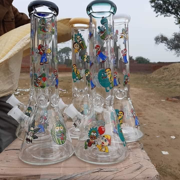 Oem Glass Smoking Bong Ricky & Morty 14inch 7mm