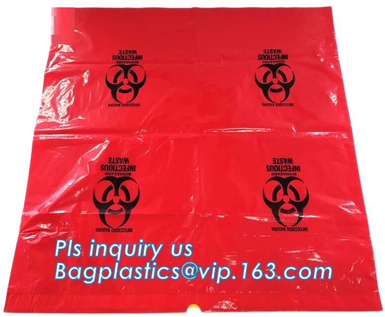 Biohazardous Waste Bag Available in Different Size and Thickness, HDPE/LDPE/PP autoclave bags medical garbage bag for bi