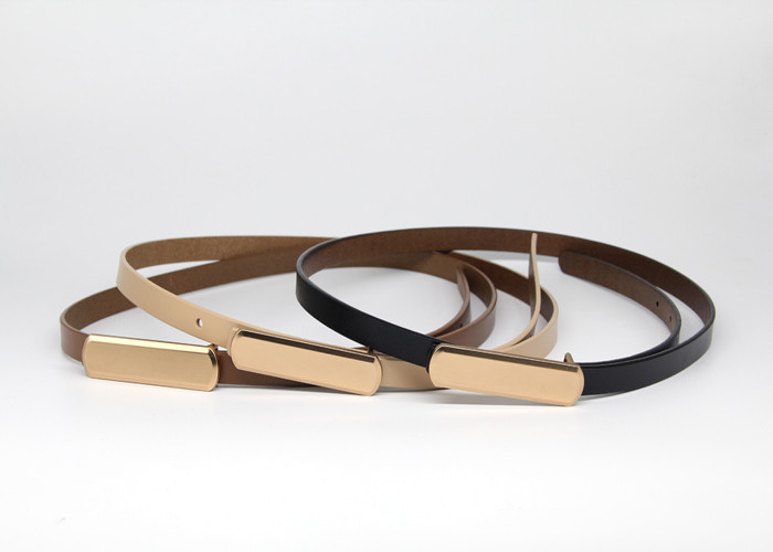 Adjustable Skinny Slim 1.4cm Womens Genuine Leather Belt