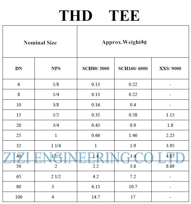 Threaded Reducer Steel Pipe Tee 2 x 1 Inch 3000 # ASTM A182 F53 BS 3799