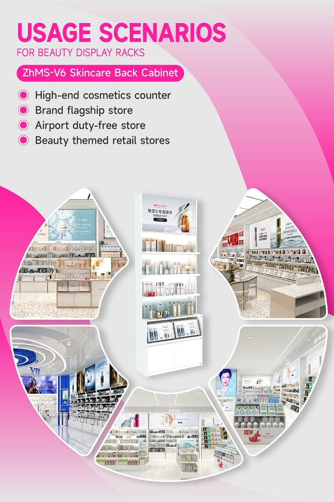 ZhMS-V6 Adjustable Light Source Skincare Display Cabinet with Soft Film Light Box
