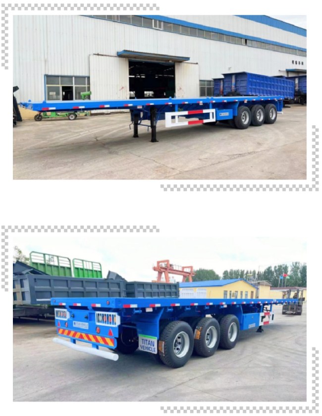 3 Axle Semi Trailer Flat Bed Semi Trailer for Sale