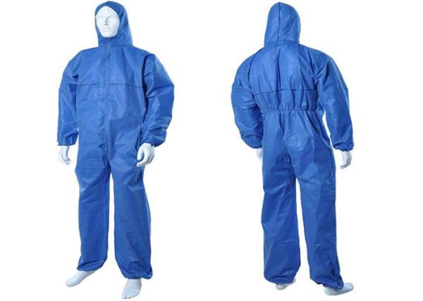 Chemical Resistant Disposable Hooded Coveralls , Flame Retardant Disposable