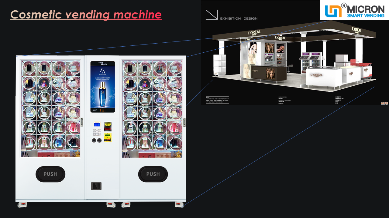 Cosmetic Jewelry Hair Product Smart Vending Machine With Display Rack