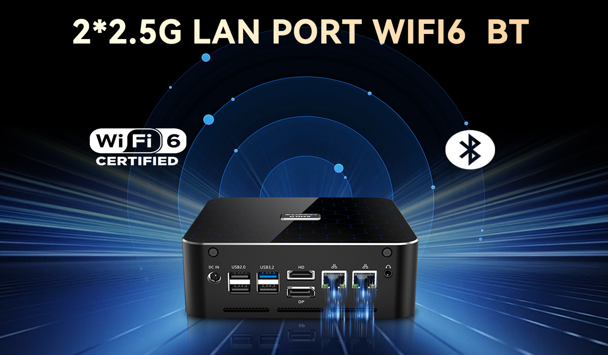 DDR5 64GB Ryzen 9 AMD Mini PC Dual 2.5G Gigabit LAN With HDMI And DP For Gaming