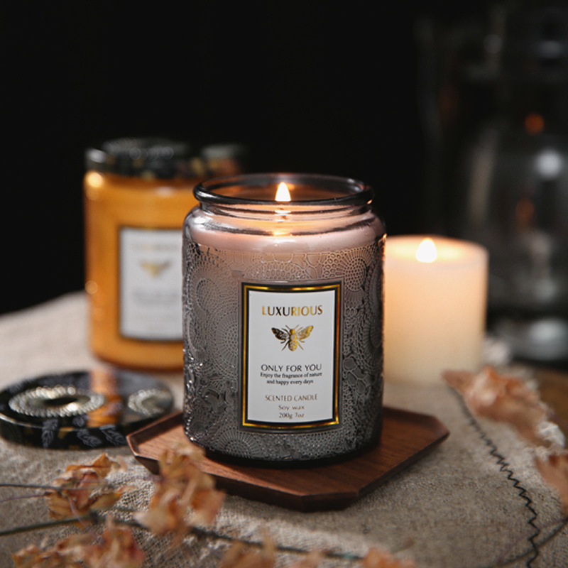 0.2kg Vegan Eco Friendly Candles , 60mm Natural Soy Wax Scented Candles