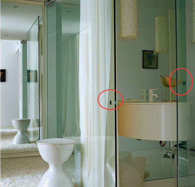 SS304 Chrome Glass Door Handle Knob Bathroom Sliding Door Kit for Sturdy Construction