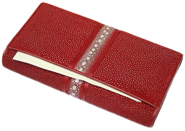Unisex Style Authentic Stingray Skin Women Long Wallet Lady Card Holders Genuine Leather Female Large Clutch Purse