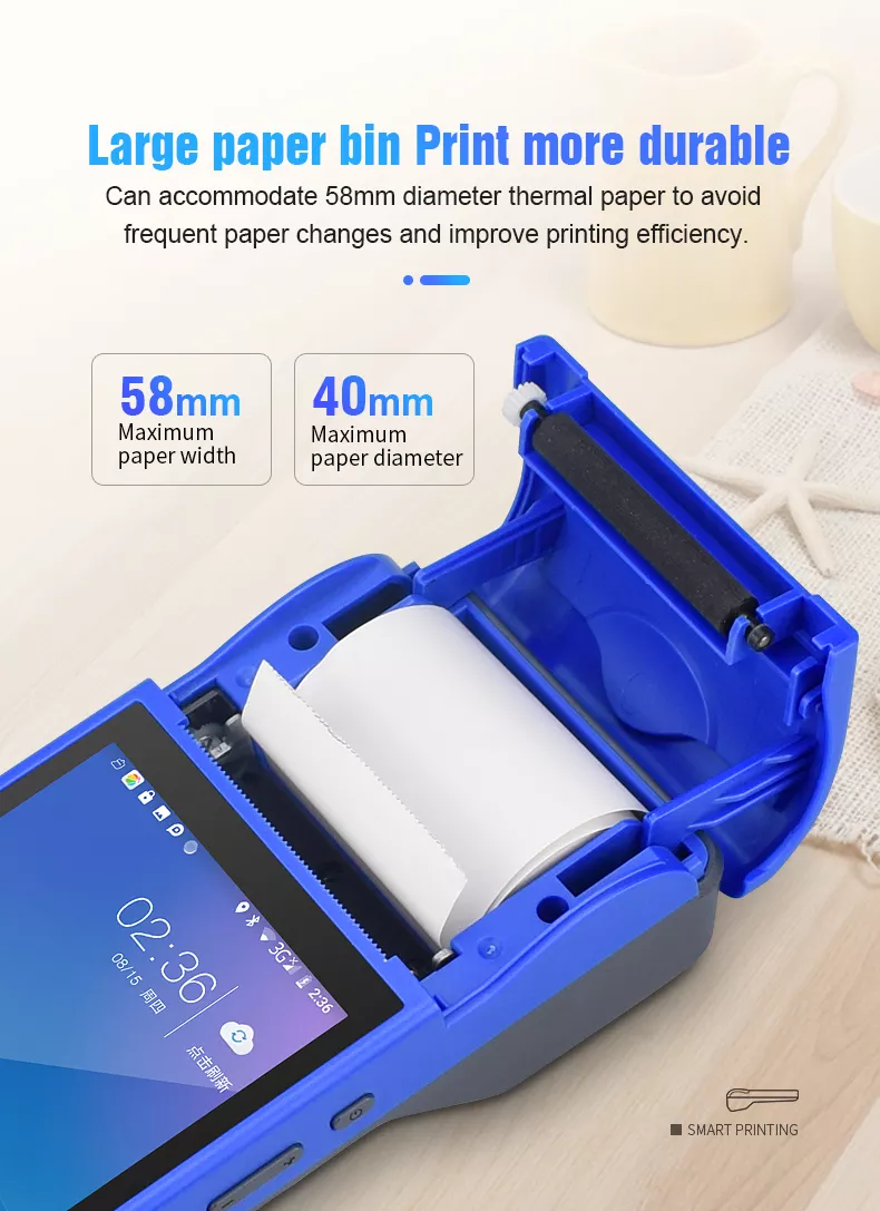 POS Software and Barcode Scanner Included 5.5 Inch Portable POS Printer Based on Android for Restaurant