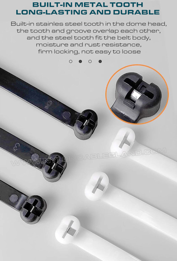 Stainless Steel Barb Cable Tie 400mm x 8, Ø9-108mm Adjustable Metal Tooth Cable Tie 550N (112LBS) for Shipbuilding
